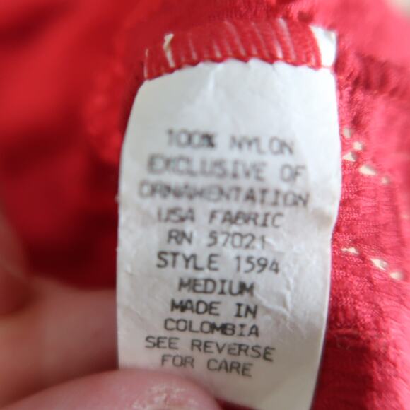 Vintage 90s red heart lace mini lingerie slip dress M - Picture 5 of 5